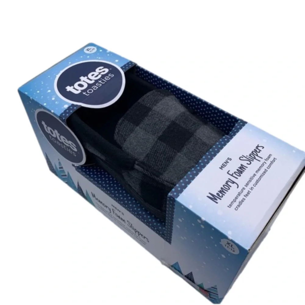 Sold out! NIB Totes Toasties Men’s Plaid Memory Foam Slippers 11 - 12 - Picture 1 of 5
